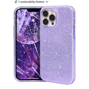 iPhone 13 Pro Case Purple with Sparkles